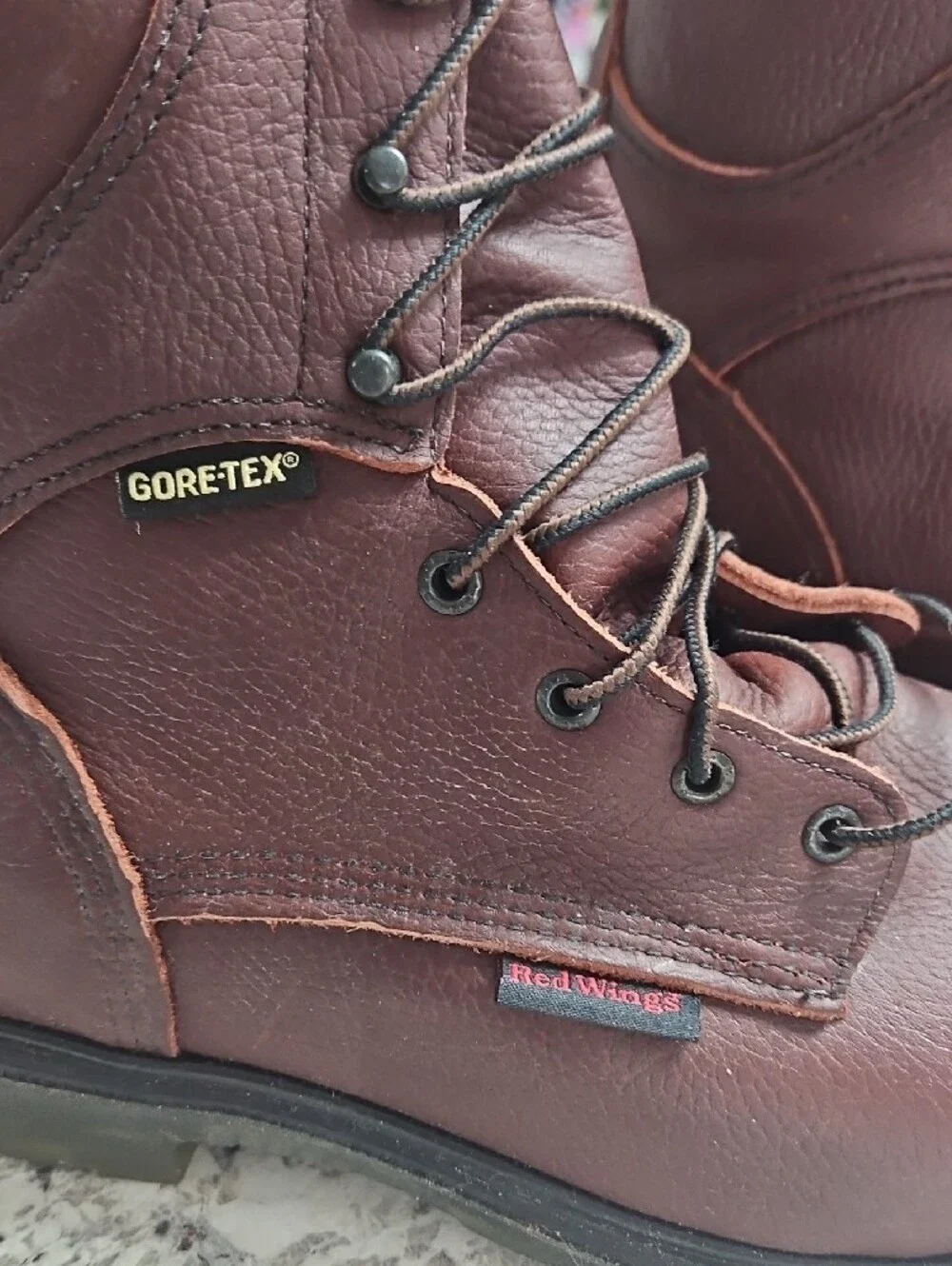Red Wings Brown Leather Men's Work Boot — Durable Lace-Up Construction
